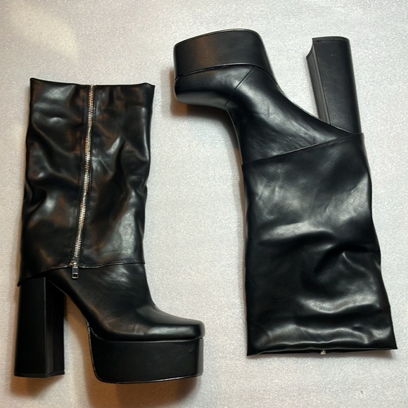 Black platform gogo boots. Unworn. - Picture 2 of 7